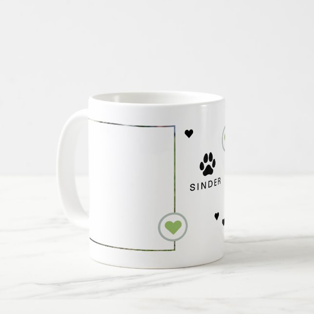 Modernes Hund 2 Fotos Herzname Kaffeetasse (Vorderseite Links)