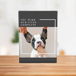 Modernes Hundebahn-Foto Hundeschrift Fotoblock