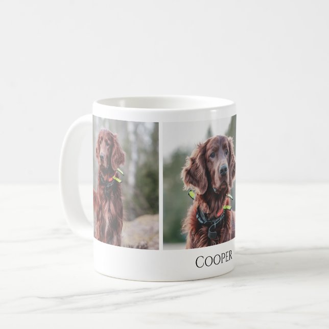 Modernes Hundehund nach Maß Foto Kaffeetasse (Vorderseite Links)