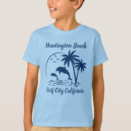 Modernes Huntington Beach California Dark Blue T-Shirt