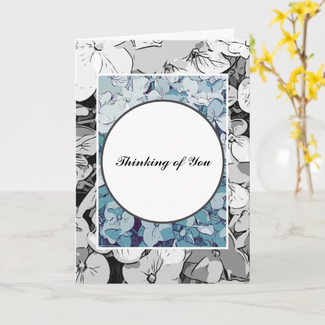 MODERNES HYDRANGEA FOTO FLORAL DENKING YOU CARD KARTE (Gelbe Blume)