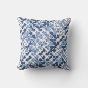 Modernes Ice Blue Geometric Metaball-Muster Kissen