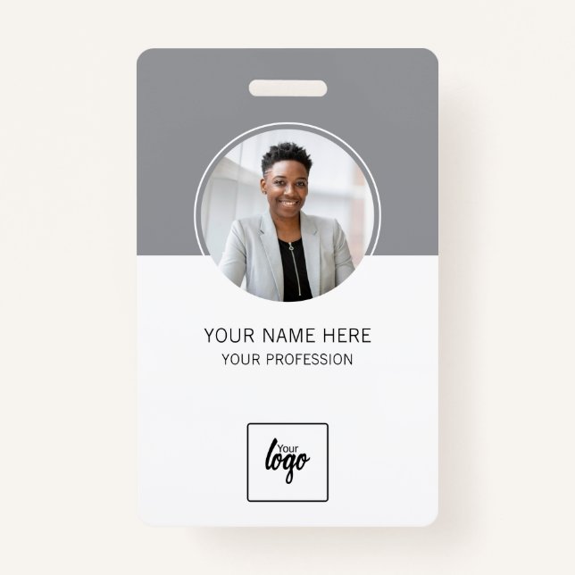 Modernes ID-Logo Mitarbeiter-Foto Personalisiert Ausweis (Vorderseite)