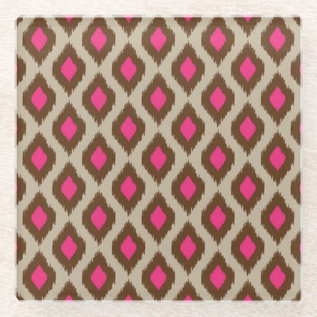 Modernes Ikat-Muster Glasuntersetzer (Vorderseite)