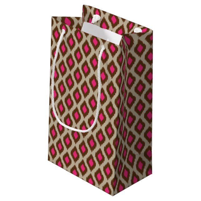 Modernes ikat Muster Kleine Geschenktüte (Rückseite Schrägansicht)
