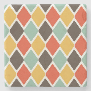 Modernes ikat Stammes- Modemuster Steinuntersetzer