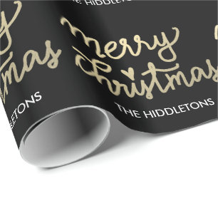 Modernes Imitat-Goldfrohe Weihnachten Geschenkpapier