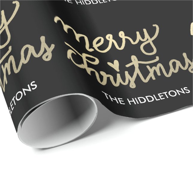 Modernes Imitat-Goldfrohe Weihnachten Geschenkpapier (Rolleneckpunkt)