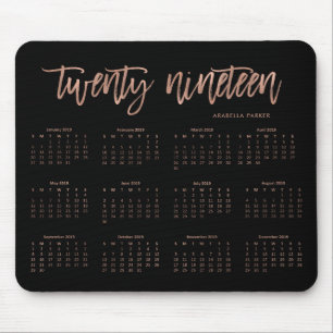 Modernes Imitat-Rosen-Gold der Typografie-2019 des Mousepad