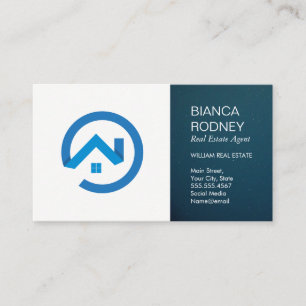 Modernes Immobilien-Logo Blau Immobilien Visitenkarte