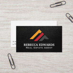 Modernes Immobilien-Logo   Schwarze Textur Visitenkarte