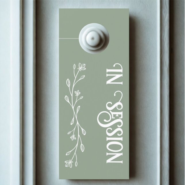 Modernes in Session Personalisierter Text Hochzeit Türanhänger (Modern custom text in session door hanger)