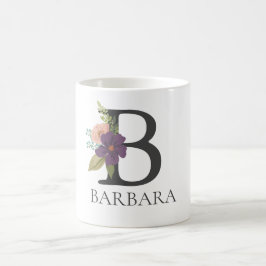 Modernes, individualisierbares Mit Monogramm Blume Kaffeetasse