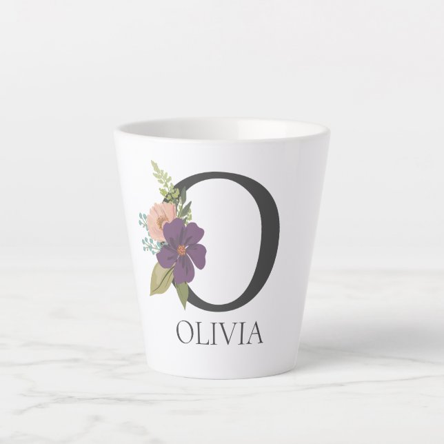 Modernes, individuell anpassbares Mit Monogramm Le Milchtasse (Vorderseite)