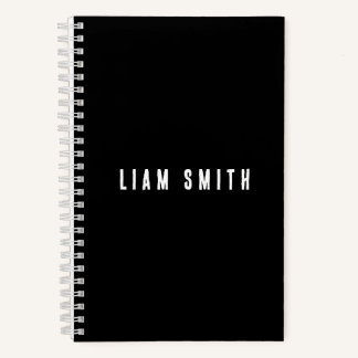 Modernes Individuelle Name-Black-Notebook Notizbuch
