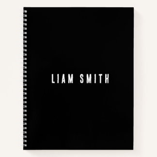 Modernes Individuelle Name-Black-Notebook Notizbuch