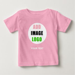 Modernes, individuelles Firmenlogo - Girl pink Baby T-shirt