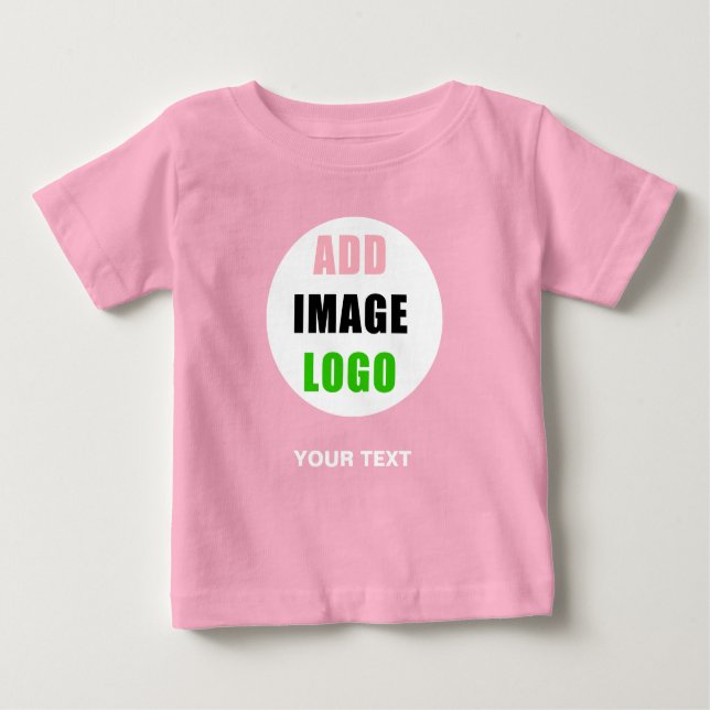 Modernes, individuelles Firmenlogo - Girl pink Baby T-shirt (Vorderseite)