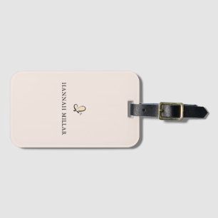 Modernes individuelles Monogramm-Logo Blush Pink S Gepäckanhänger