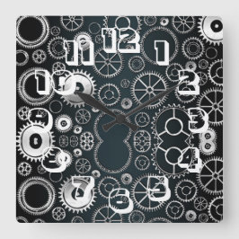 Modernes Industriedesign Quadratische Wanduhr