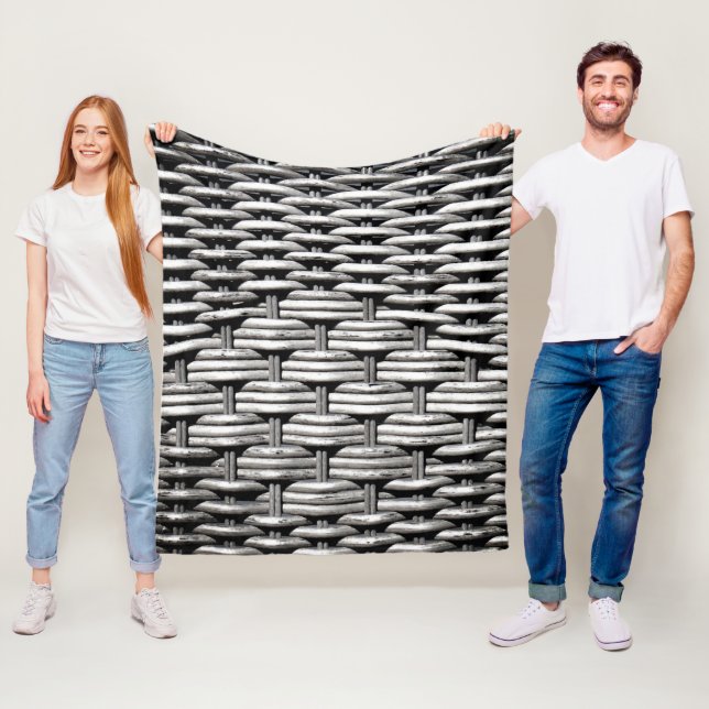 Modernes, industrielles Metal-Weave-Muster Fleecedecke (Beispiel)