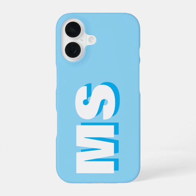 Modernes Initialen-Monogramm iPhone 16 Hülle (Rückseite)