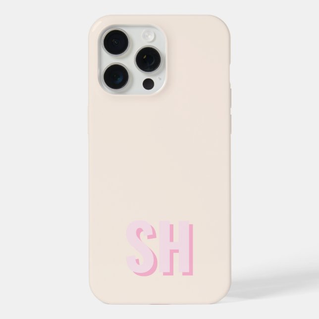 Modernes Initialen-Monogramm iPhone Hülle (Rückseite)