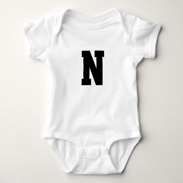 Modernes Initialen-Monogramm | Minimalistisches Ba Baby Strampler (Vorderseite)