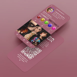 Modernes Instagramm Beruflich Monogramm rosa weiß Visitenkarte