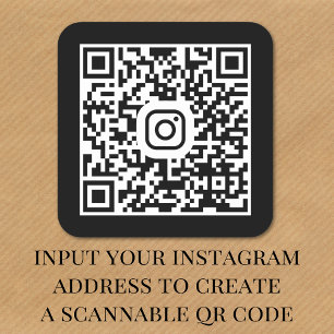 Modernes Instagramm QR Code Black Quadratischer Aufkleber