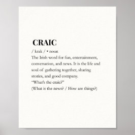 Modernes Irisches Lustiges Irisches Zitat Craic Po Poster