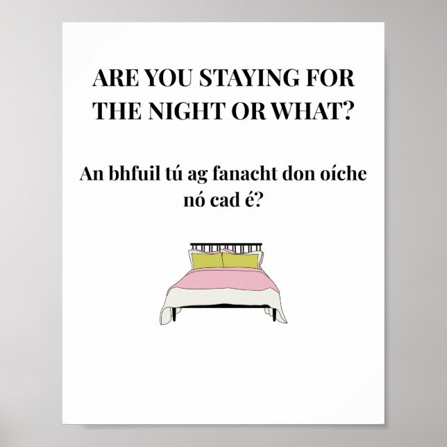 Modernes Irisches Lustiges Irisches Zitat Poster (Vorne)