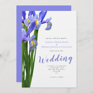 Modernes Irises Floral Bouquet Wedding Einladung