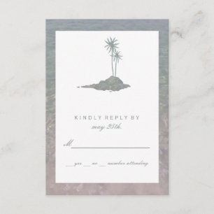 Modernes Island Water Beach Hochzeit UAWG RSVP Karte