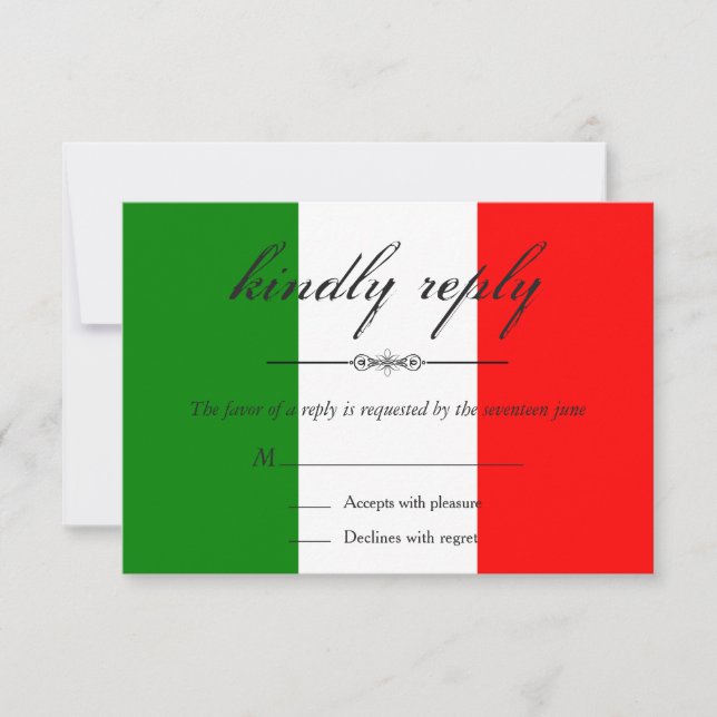 Modernes Italien - RSVP für Hochzeiten (Vorderseite)