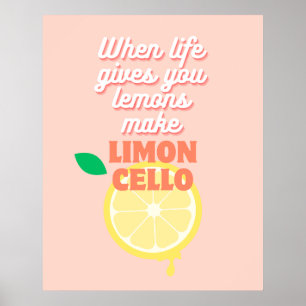 Modernes italienisches Lemon Limoncello Küche Bar Poster