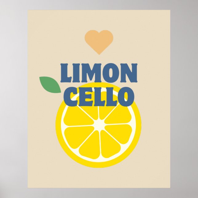 Modernes italienisches Lemons Limoncello Bar Poster (Vorne)