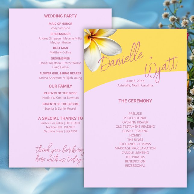 Modernes italienisches Sommer-Hochzeitsprogramm Flyer (Von Creator hochgeladen)
