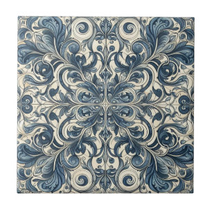 Modernes italienisches Vintage-Blumenmuster#7 Fliese