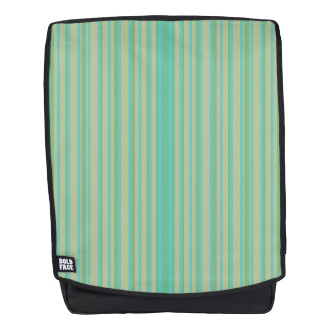 Modernes Jade Green Strip Muster Rucksack (Vorderseite)