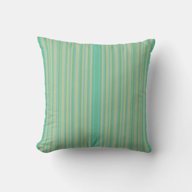 Modernes Jade Green Stripe Kissen (Vorderseite)