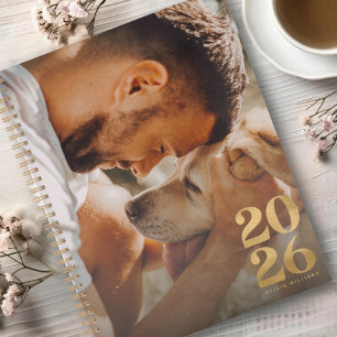 Modernes Jahr 2026 Foto Imitats anpassen Gold Foil Planer