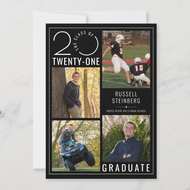 Modernes Jahr der Schwarzen Stylist im Abschluss Ankündigung (Vorderseite)