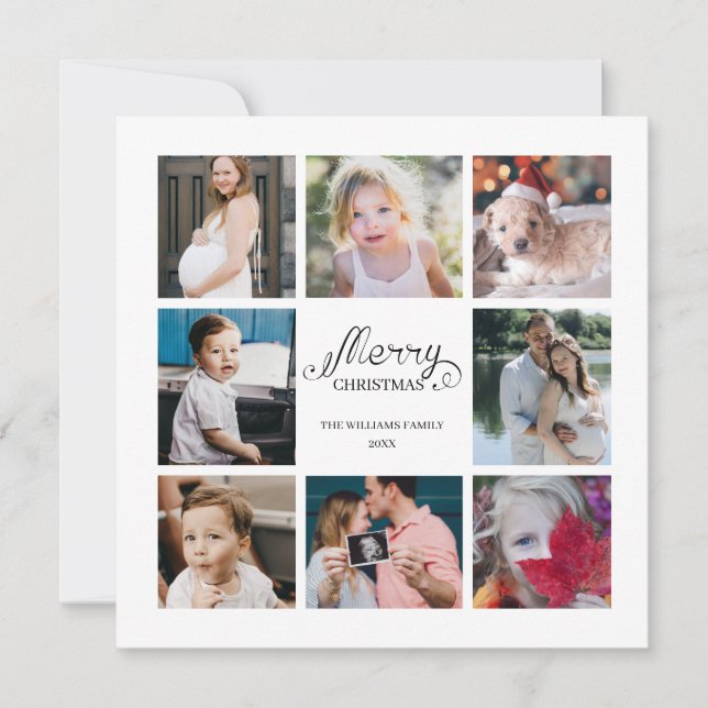 Modernes Jahr im Überblick 8 Foto Collage Holiday  Einladung (Vorderseite)