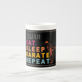 Modernes Japan Kick Silhouette Martial Arts Karate Prozellantasse