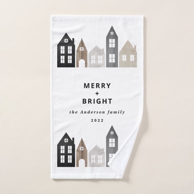 Modernes Japan Weihnachten Nordische Häuser stilvo Handtuch (Handtuch)
