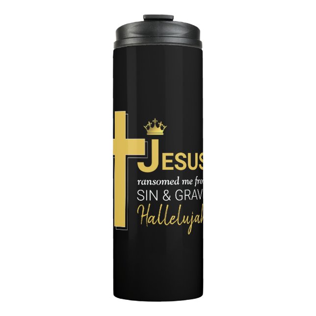 Modernes JESUS RANSOMED ME Christlich Thermosbecher (Vorderseite)