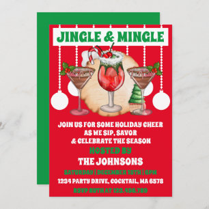 Modernes Jingle und Mingle-Christmas Cocktail Part Einladung