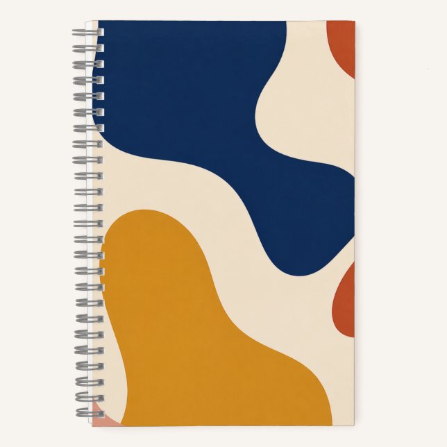 Modernes Journal mit organischen Formen Notizbuch (Vorderseite)