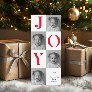 "Modernes JOY Foto Weihnachten Bold Red Holiday